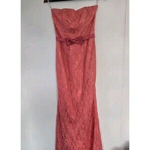 Jessica McClintock Dress Womens 4 Red Floral Romantic Dainty Bow Ribbon Fairy